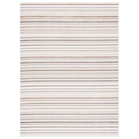 Flowers First 6 ft.-7 in. x 6 ft.-7 in. Cabana Bohemian Round Rug; Ivory & Grey FL1868117